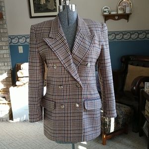 Hugo Buscato Milano Plaid Blazer Size 8